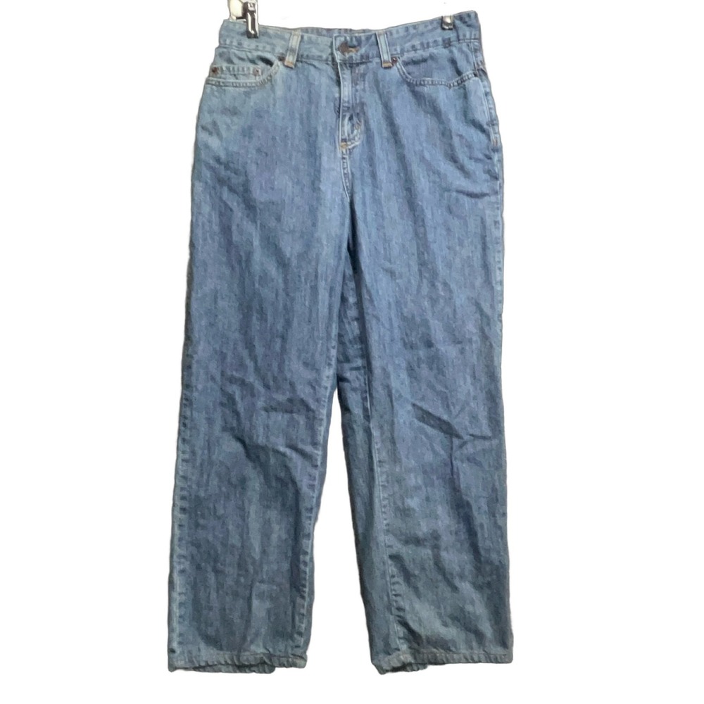 L.L.Bean Women's Jeans 8 Tall Straight Leg Blue Denim Cotton Pants